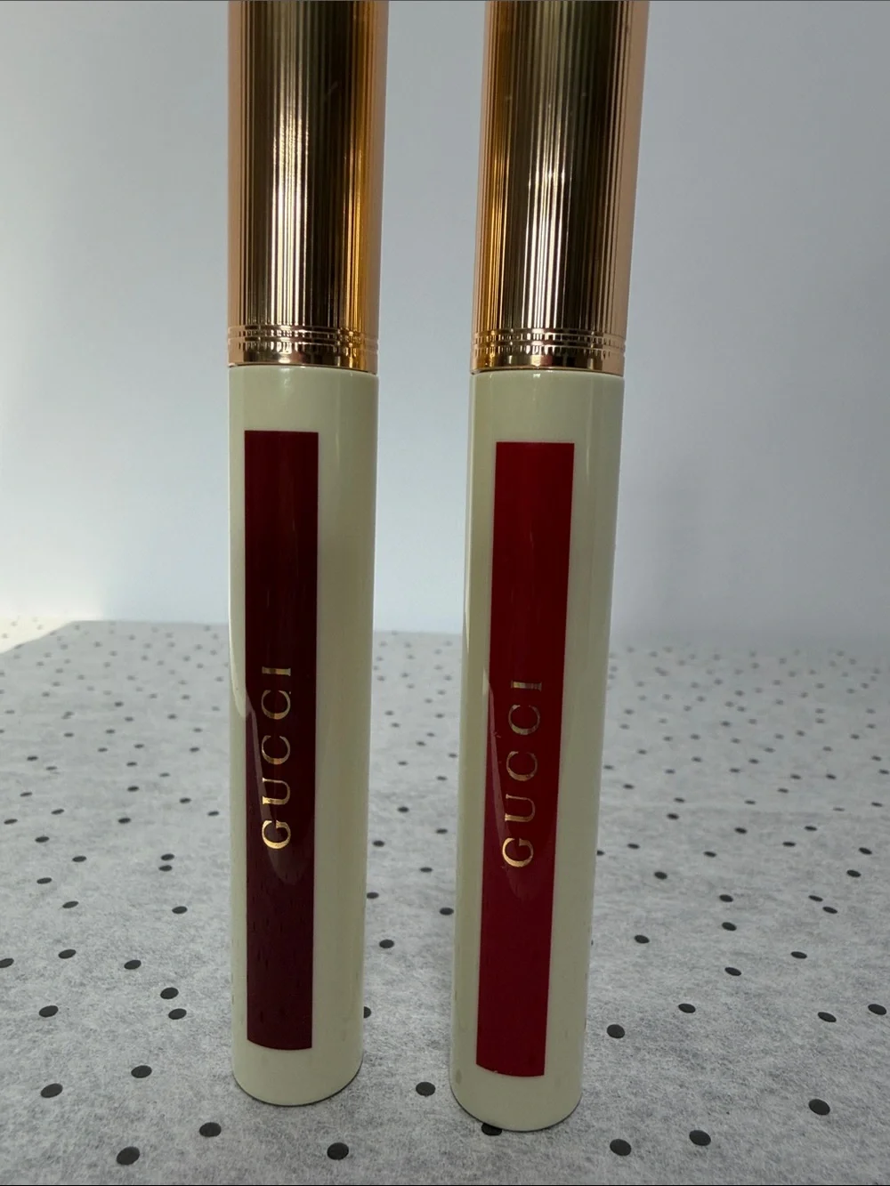 Gucci Lipstick Duo in Cream, Red & Gold Packaging 129 & 509